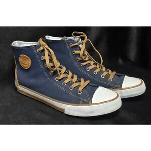 Harley Davidson Navy Blue Faux Suede Filkens High Top Sneakers Lace Up Shoes